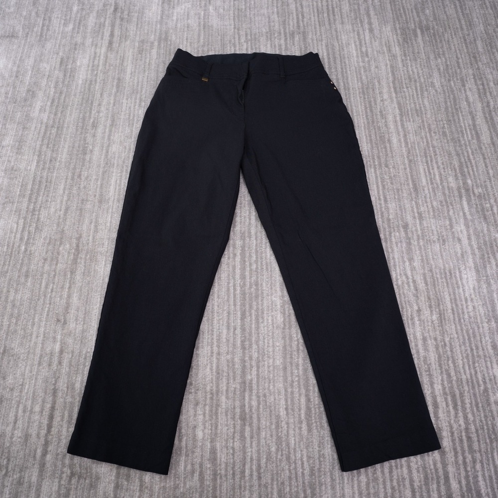 JM Collection Dress Pants Womens 10PS Black Stretch Straight Leg Trousers Office